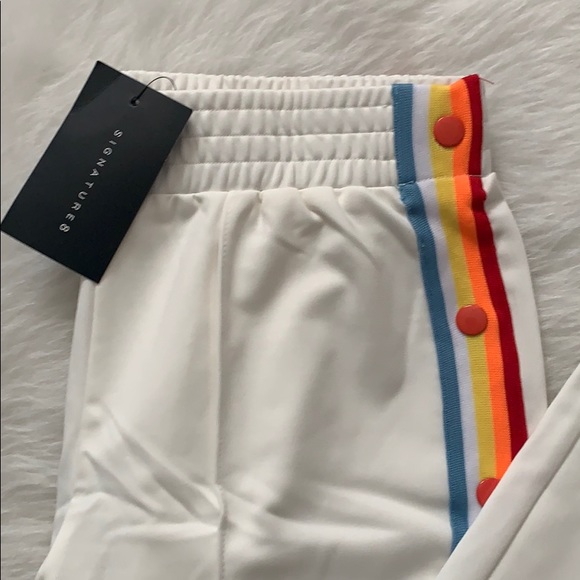 LAST CALL 🤍🌈White Joggers with Rainbow Details - Picture 5 of 8